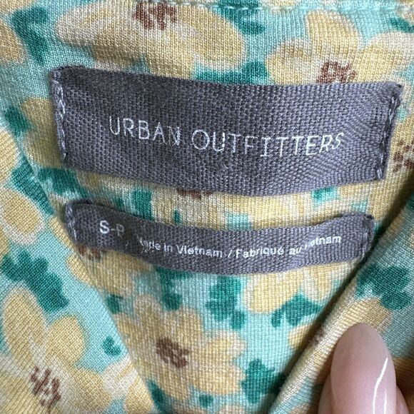 Y2K Urban Outfitters Green Yellow Floral Babydoll Dress Womens Size S Fairycore - Picture 7 of 8